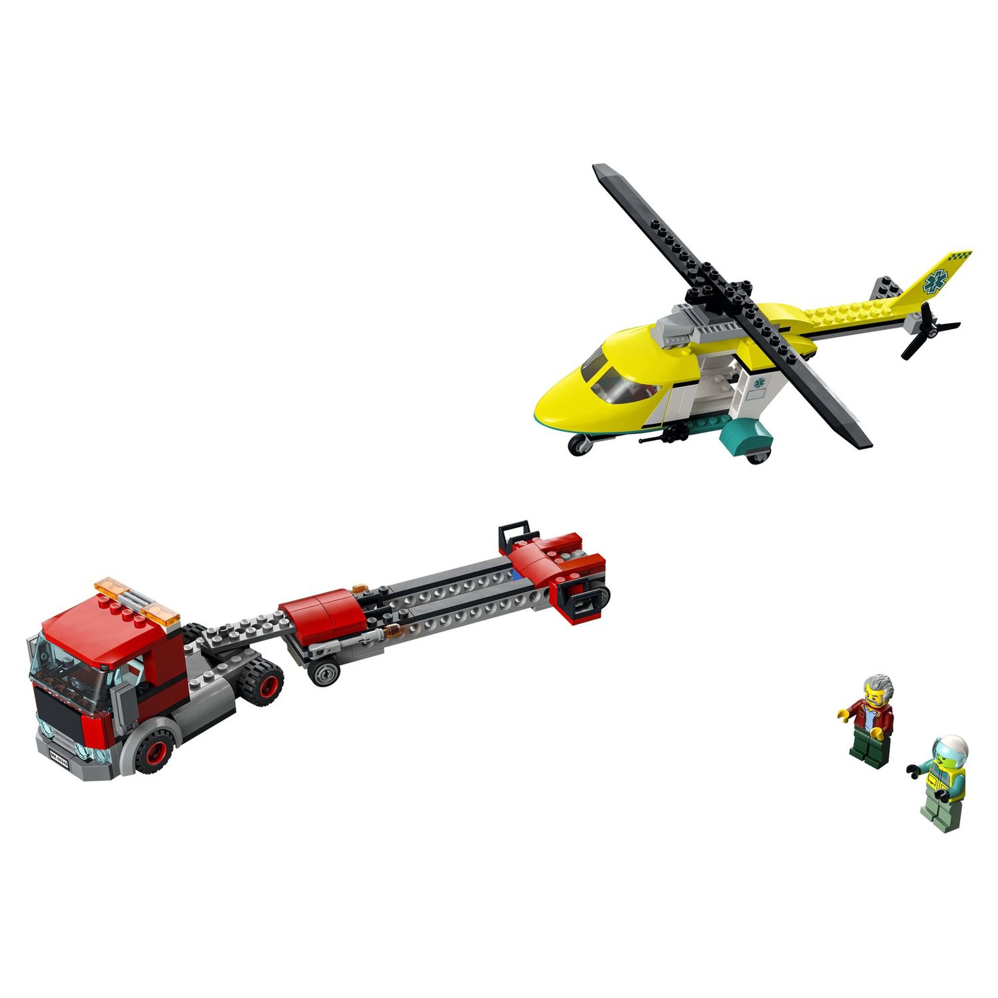 Voir la diapositive 3 : LEGO City Great Vehicles 60343 - Le Transport de L&rsquo;Hélicoptère de Secours, Jouet Camion