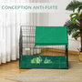 Voir la diapositive 6 : PAWHUT Cage parc enclos rongeurs dim. 90L x 75l x 75H cm - bâche de sol/toit imperméable, porte, trappe - acier oxford noir vert