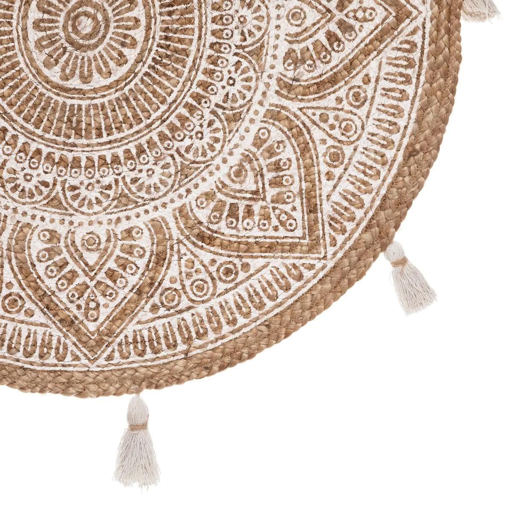 Voir la diapositive 2 : ATMOSPHERA Tapis déco en jute  rosalie  78cm naturel & blanc