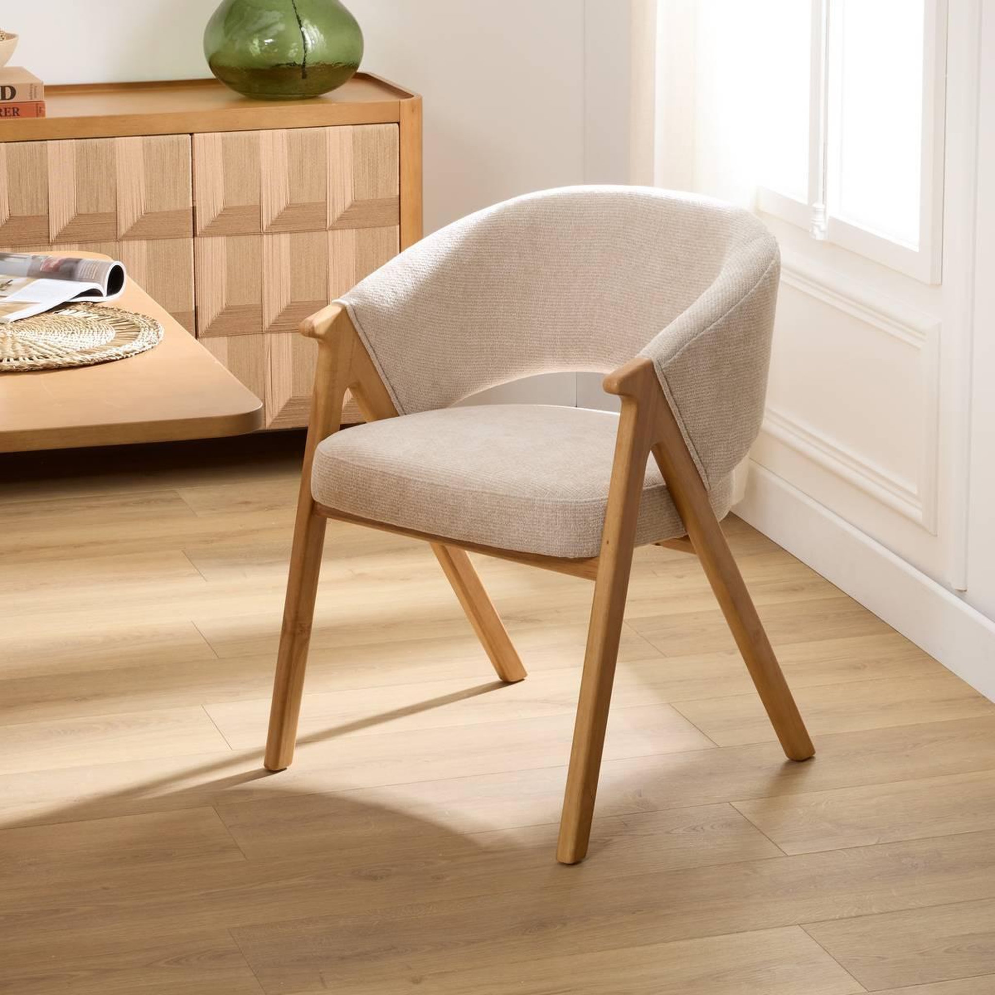 Voir la diapositive 5 : ATMOSPHERA Chaise Fauteuil Design  Amza  79cm Ivoire