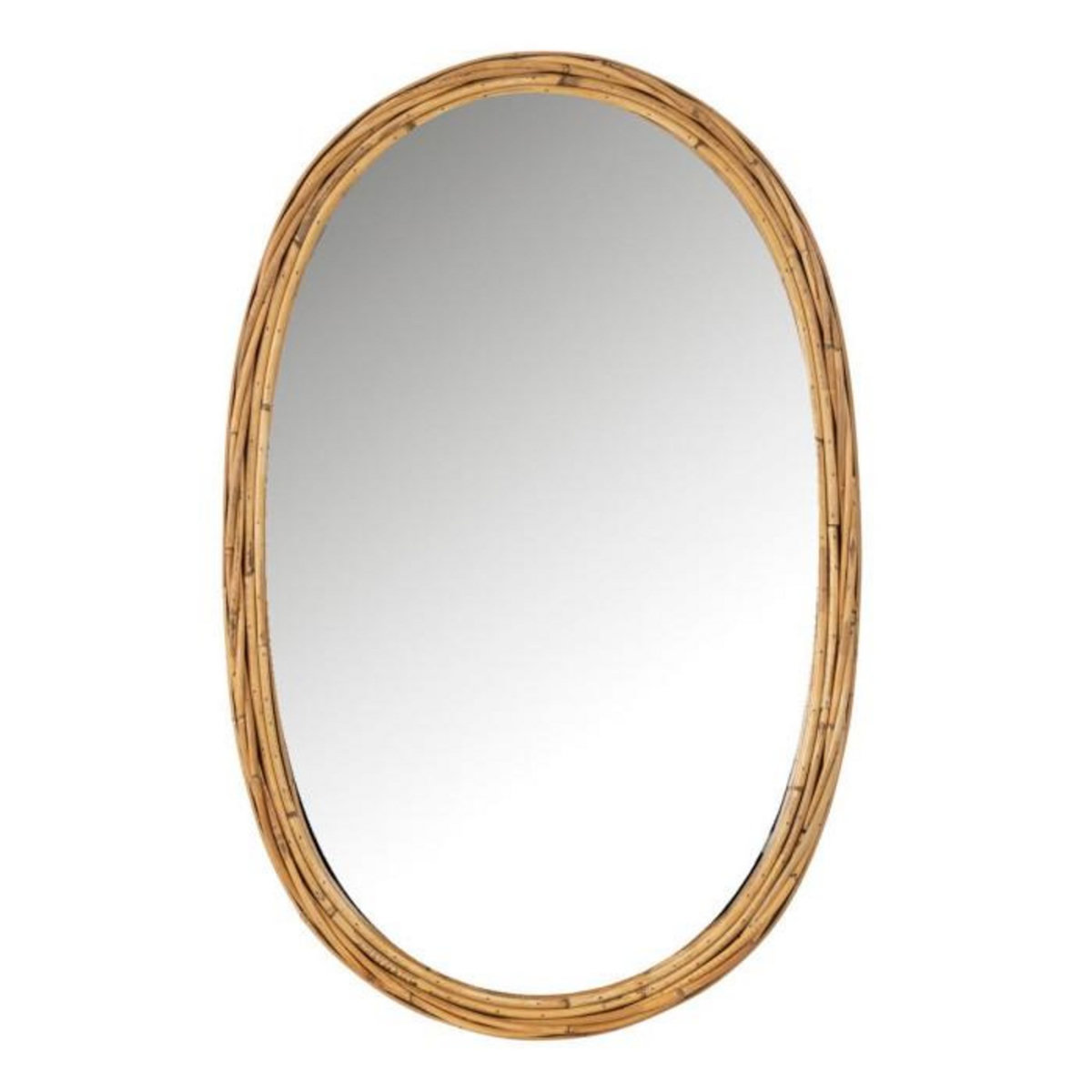 Paris Prix Miroir Mural Ovale en Rotin  Avocado  95cm Naturel