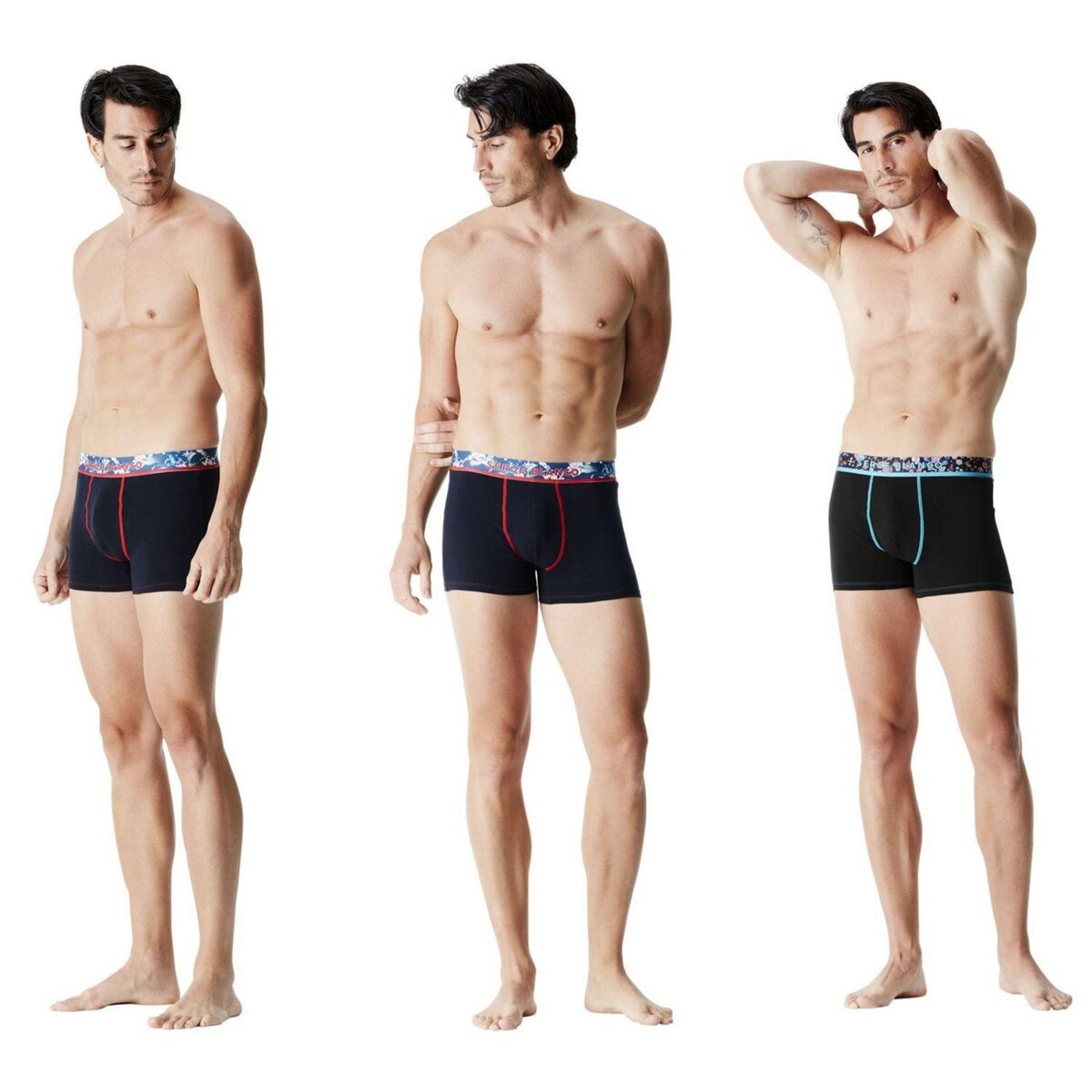 SERGE BLANCO Lot de 6 boxers homme ceinture sublimation Serge Blanco
