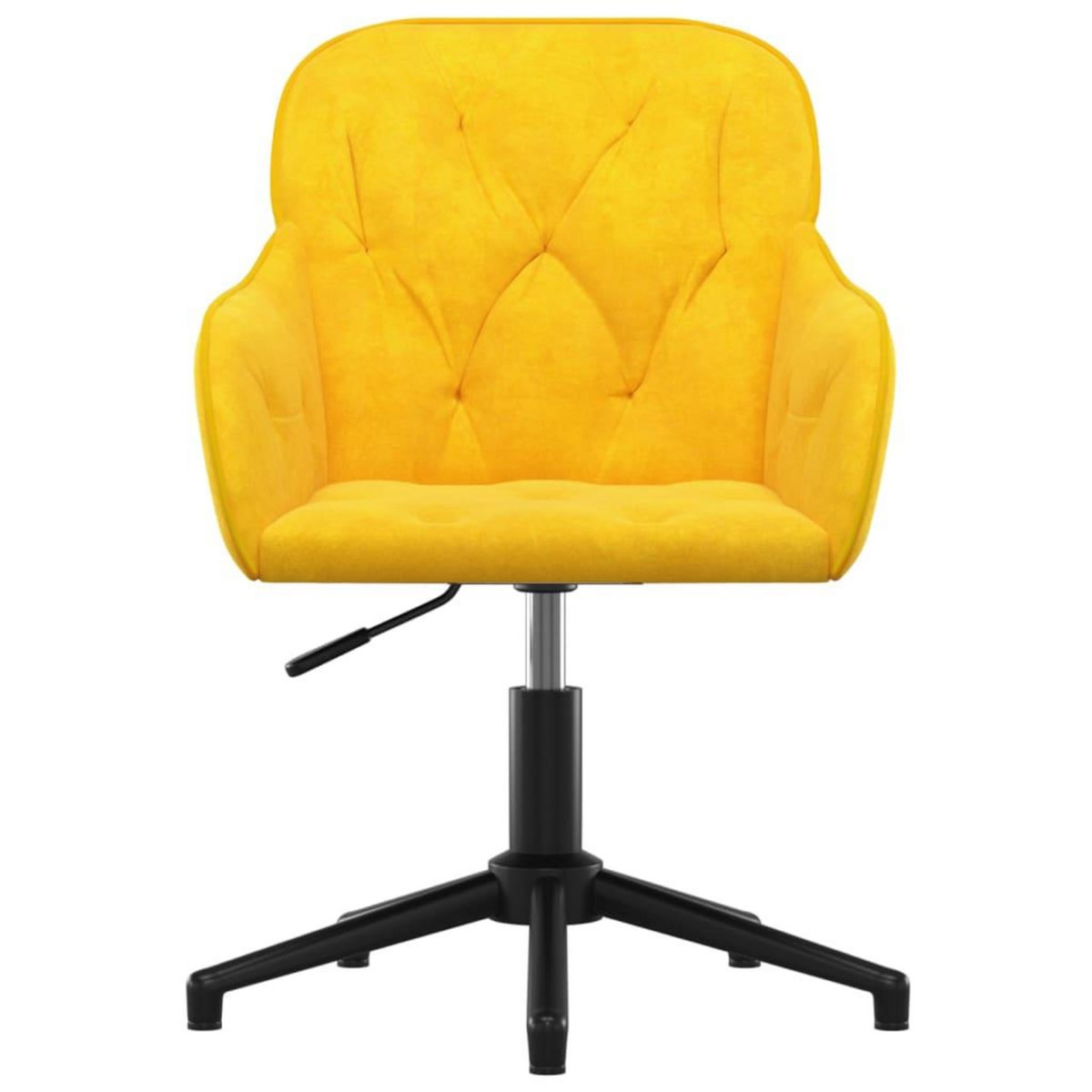 VIDAXL Chaise pivotante de bureau Jaune Velours