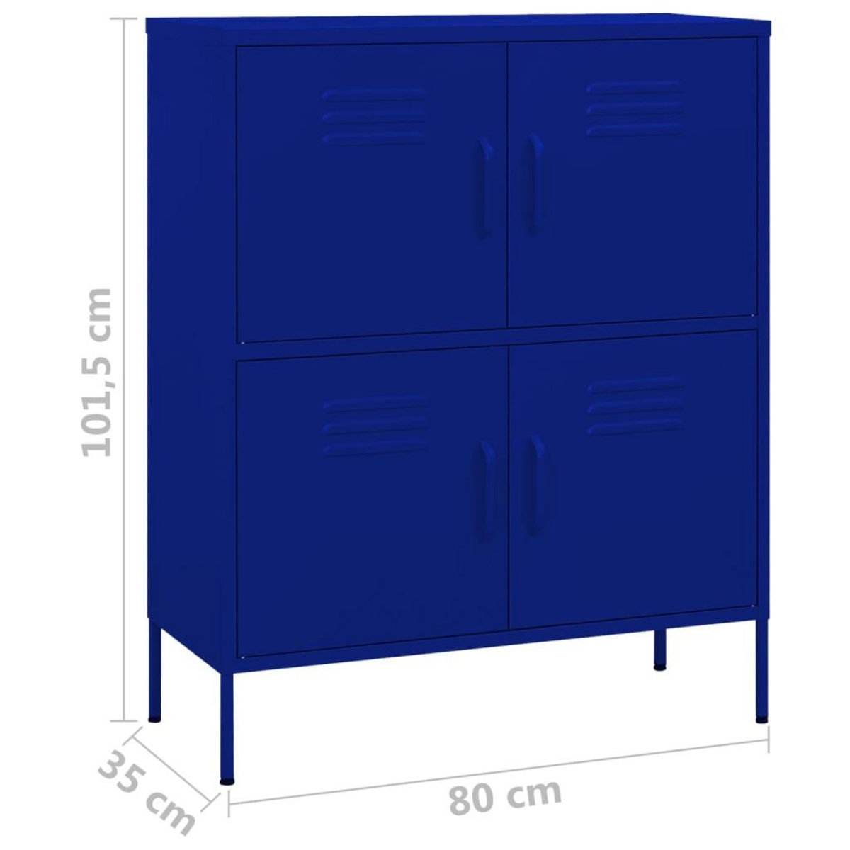 VIDAXL Armoire de rangement Bleu marine 80x35x101,5 cm Acier