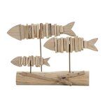Paris Prix Statuette Banc de Poisson en Bois  Tanoak  37cm Naturel