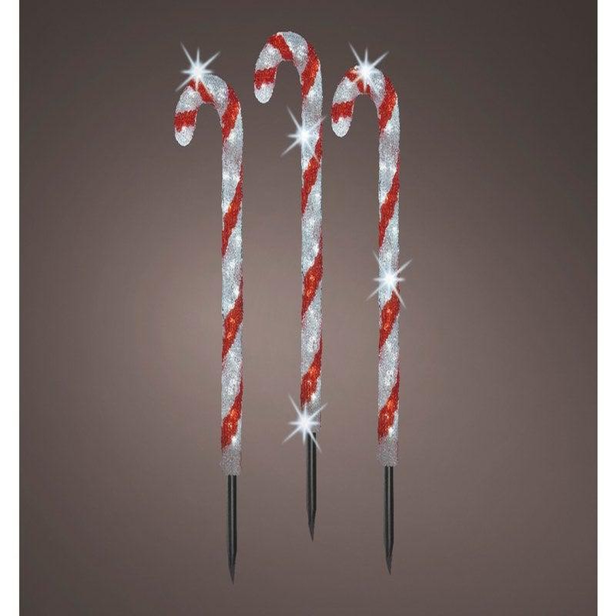 Kaemingk Deco noel, 3 Sucre D'Orge Lumineux 61 Cm