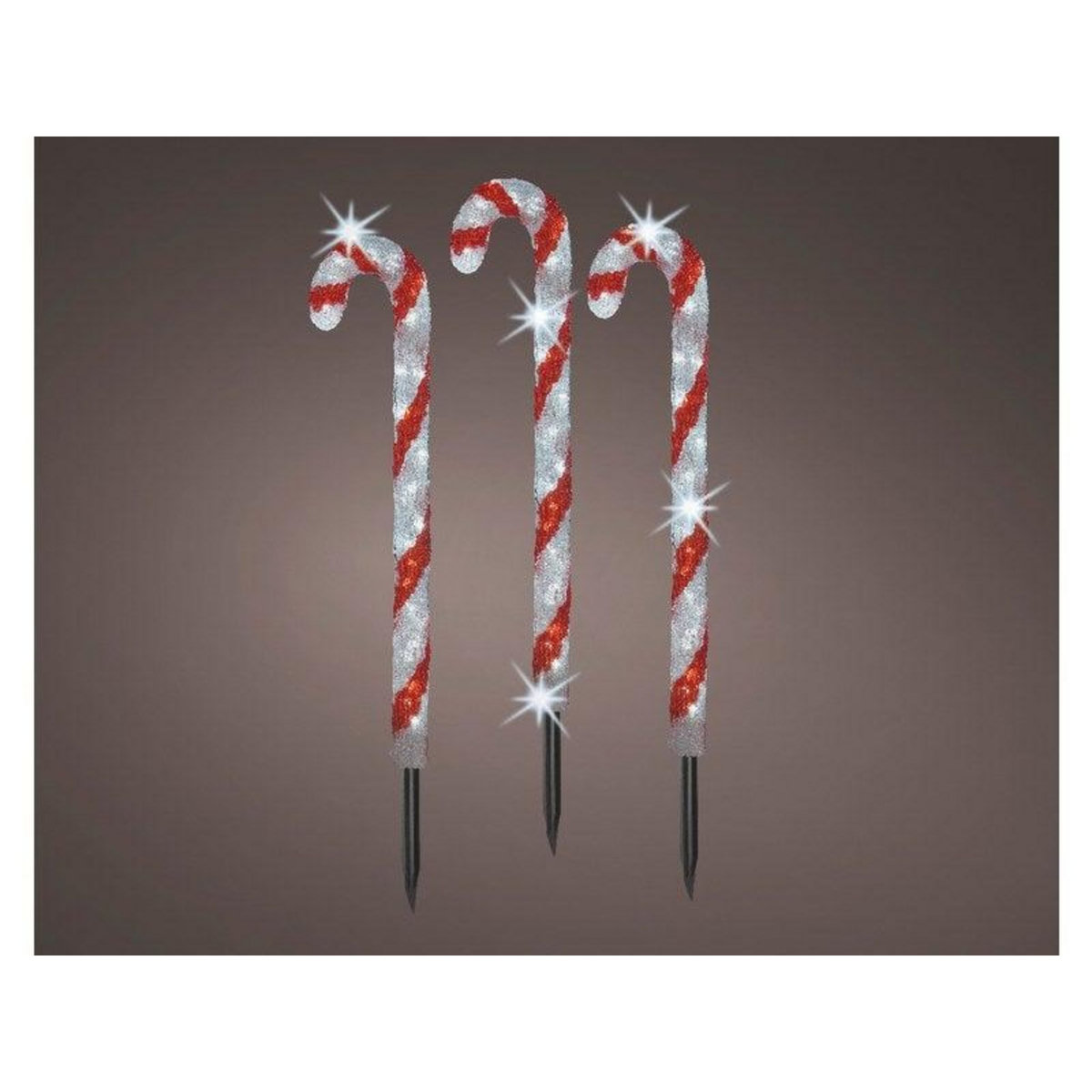 Kaemingk Deco noel, 3 Sucre D'Orge Lumineux 61 Cm