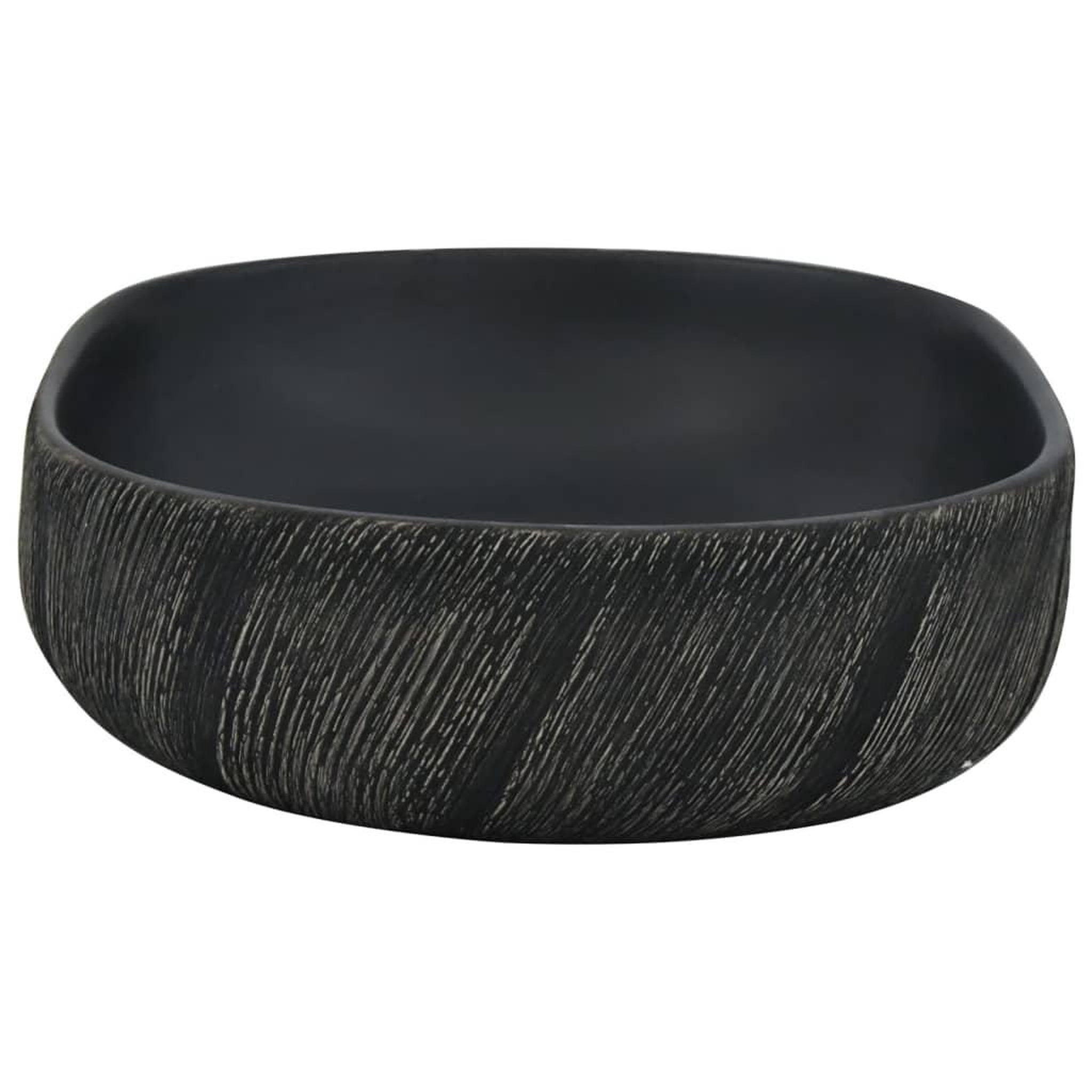 Voir la diapositive 5 : VIDAXL Vasque a poser noir ovale 59x40x14 cm ceramique