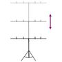 Voir la diapositive 5 : VIDAXL Support de fond en forme de T Noir 151x60x(70-200) cm