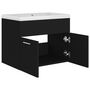 Voir la diapositive 5 : VIDAXL Armoire d'evier avec lavabo integre Noir Agglomere