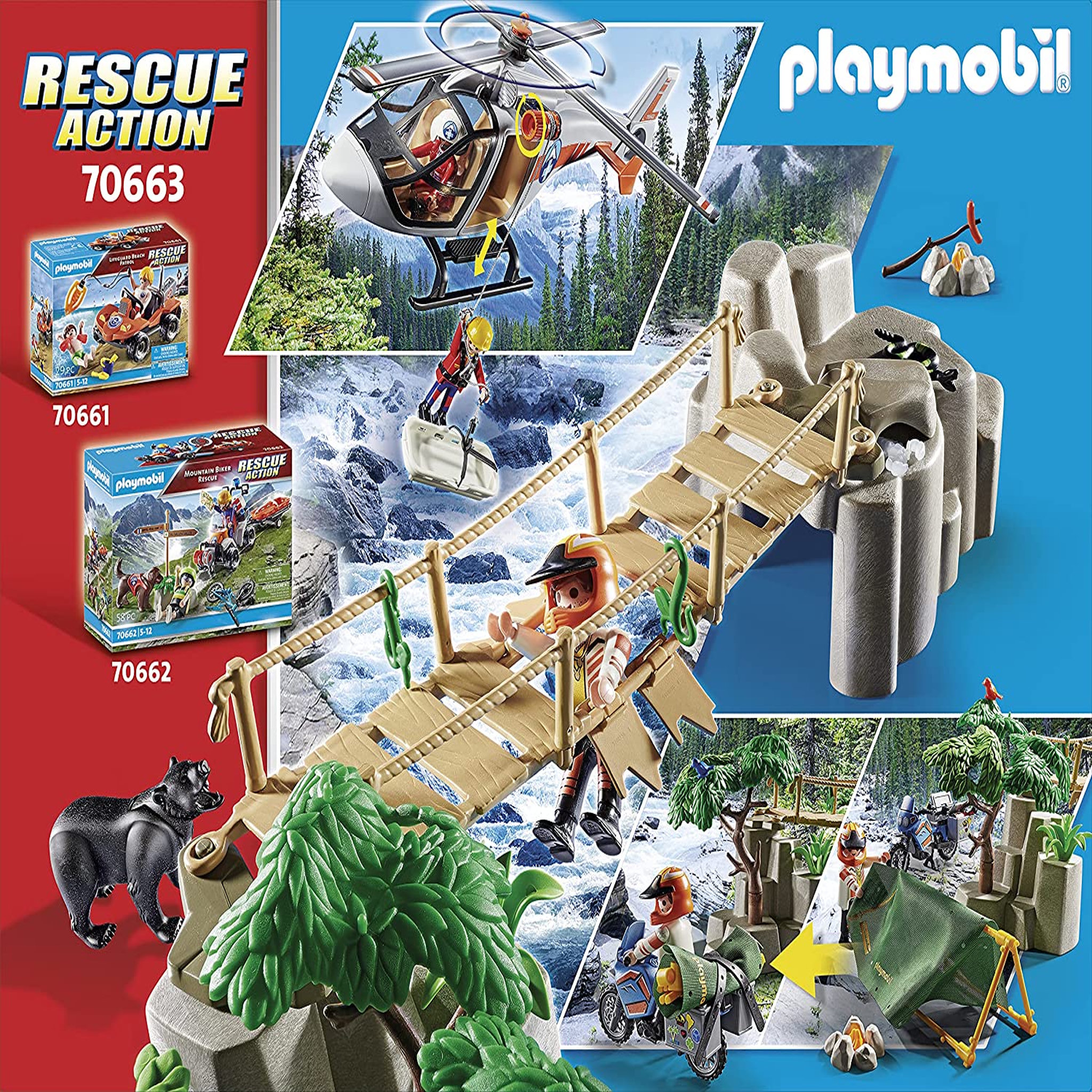 Voir la diapositive 4 : PLAYMOBIL 70663 - Unité de secouristes avec hélicoptère