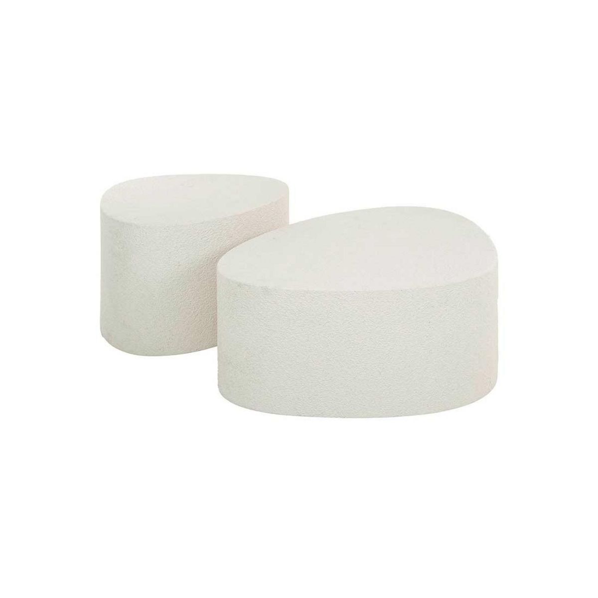 LISA DESIGN Mahara - lot de 2 tables basses - finition en marbre composite blanc - 81 et 49 cm