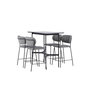 Voir la diapositive 6 : Paris Prix Ensemble Table de Bar & 4 Chaises  Rax & Bell  120cm Noir & Gris
