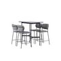 Voir la diapositive 6 : Paris Prix Ensemble Table de Bar & 4 Chaises  Rax & Bell  120cm Noir & Gris