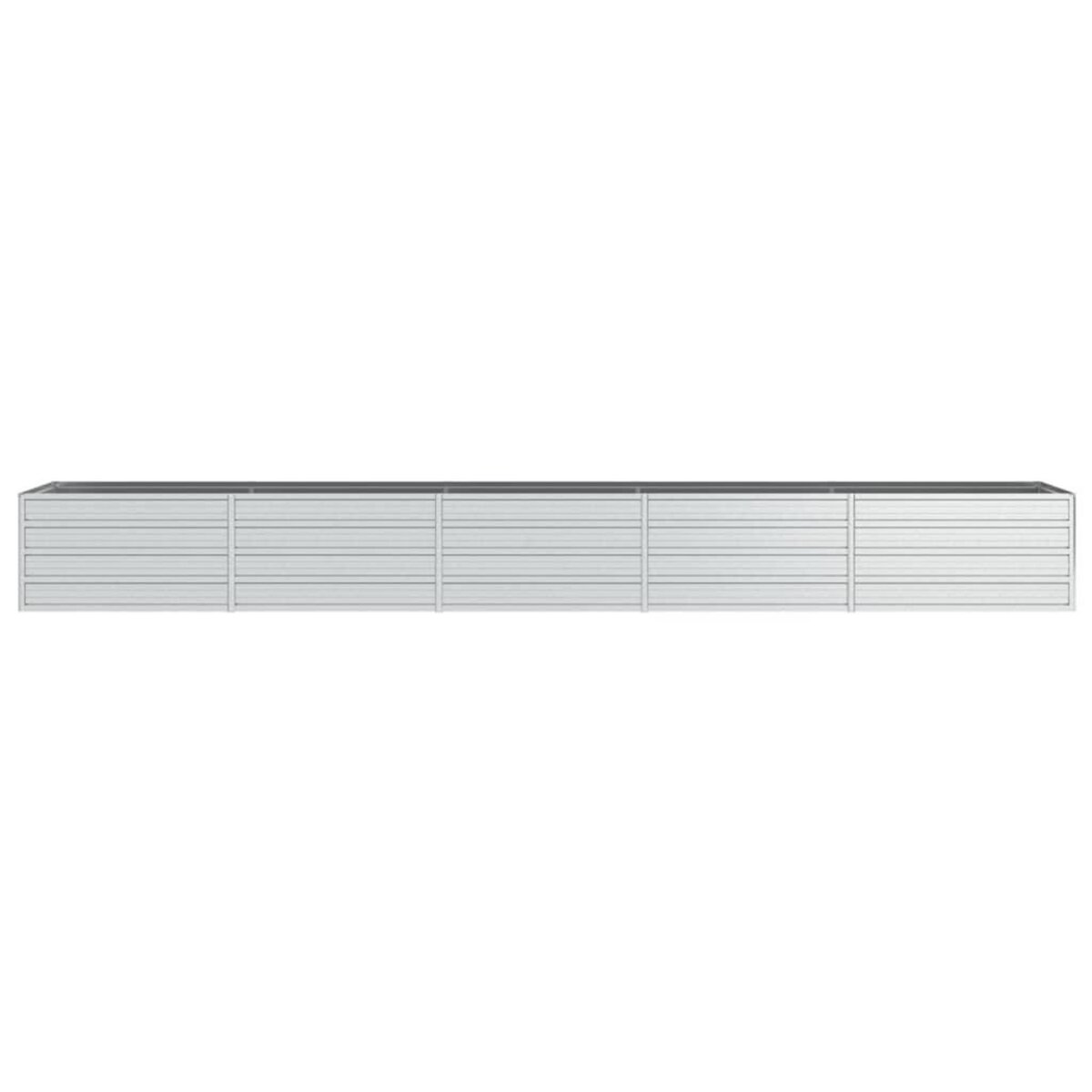 VIDAXL Lit sureleve de jardin 400x80x45 cm Acier galvanise Argente