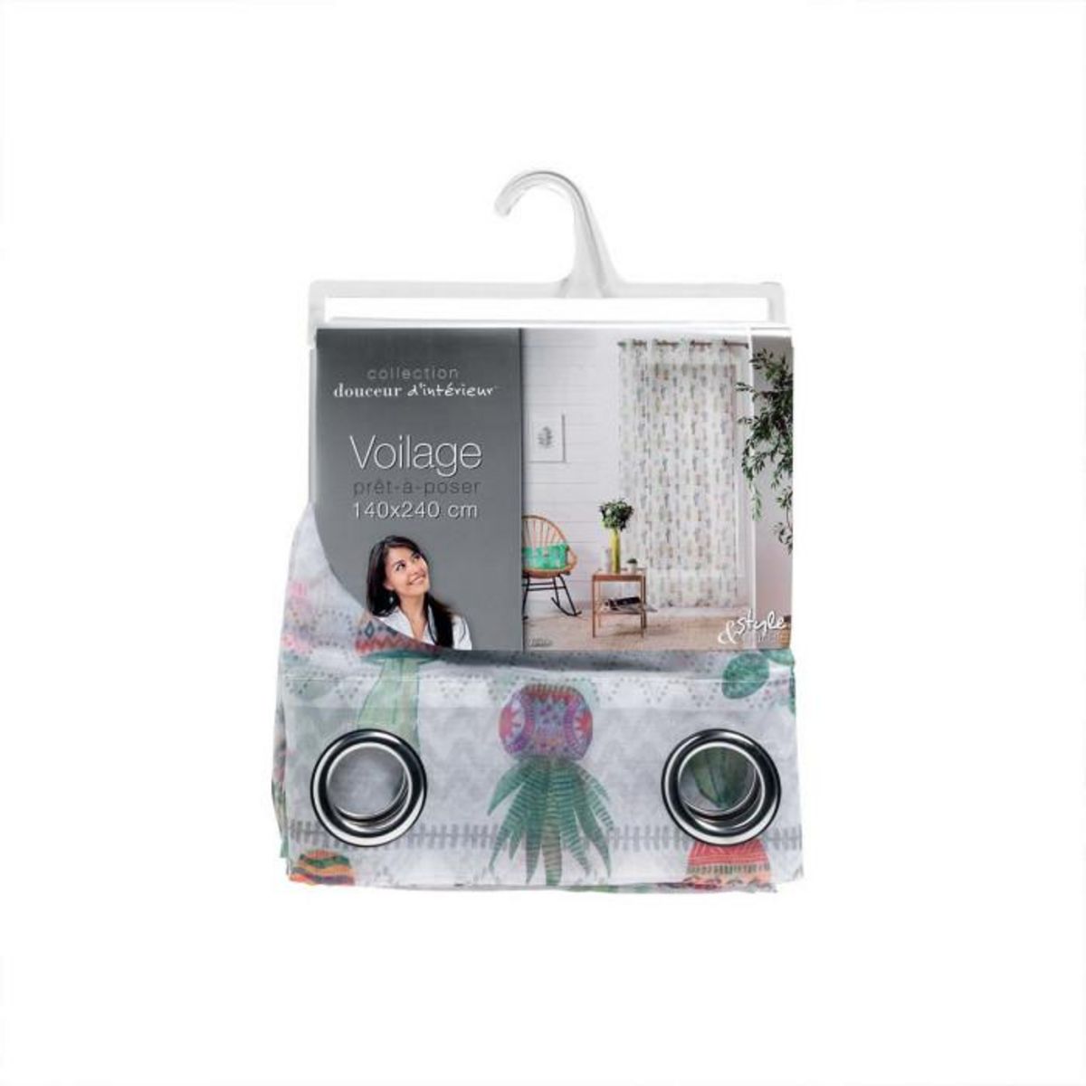 Paris Prix Rideau Voilage à Œillets  Jalisco  140x240cm Vert