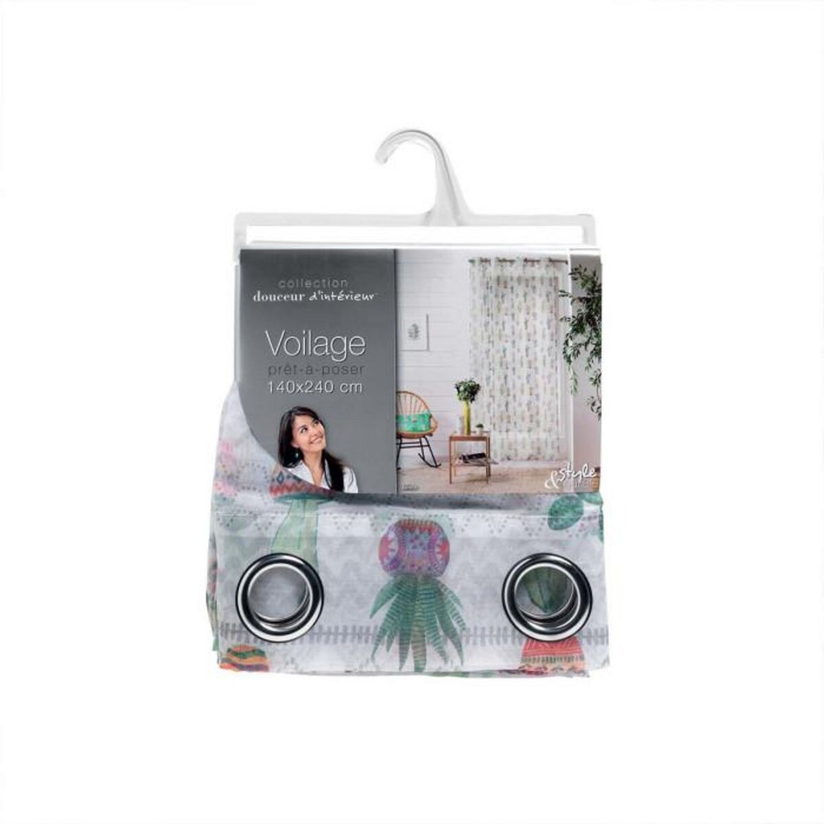 Paris Prix Rideau Voilage à Œillets  Jalisco  140x240cm Vert