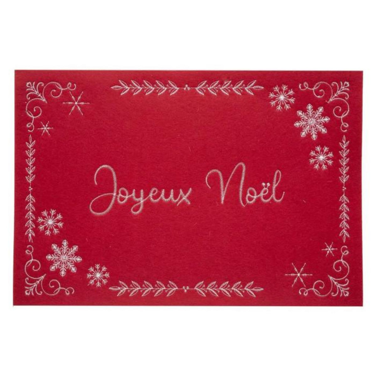ATMOSPHERA Set de Table Feutrine  Joyeux Noël  30x45cm Rouge