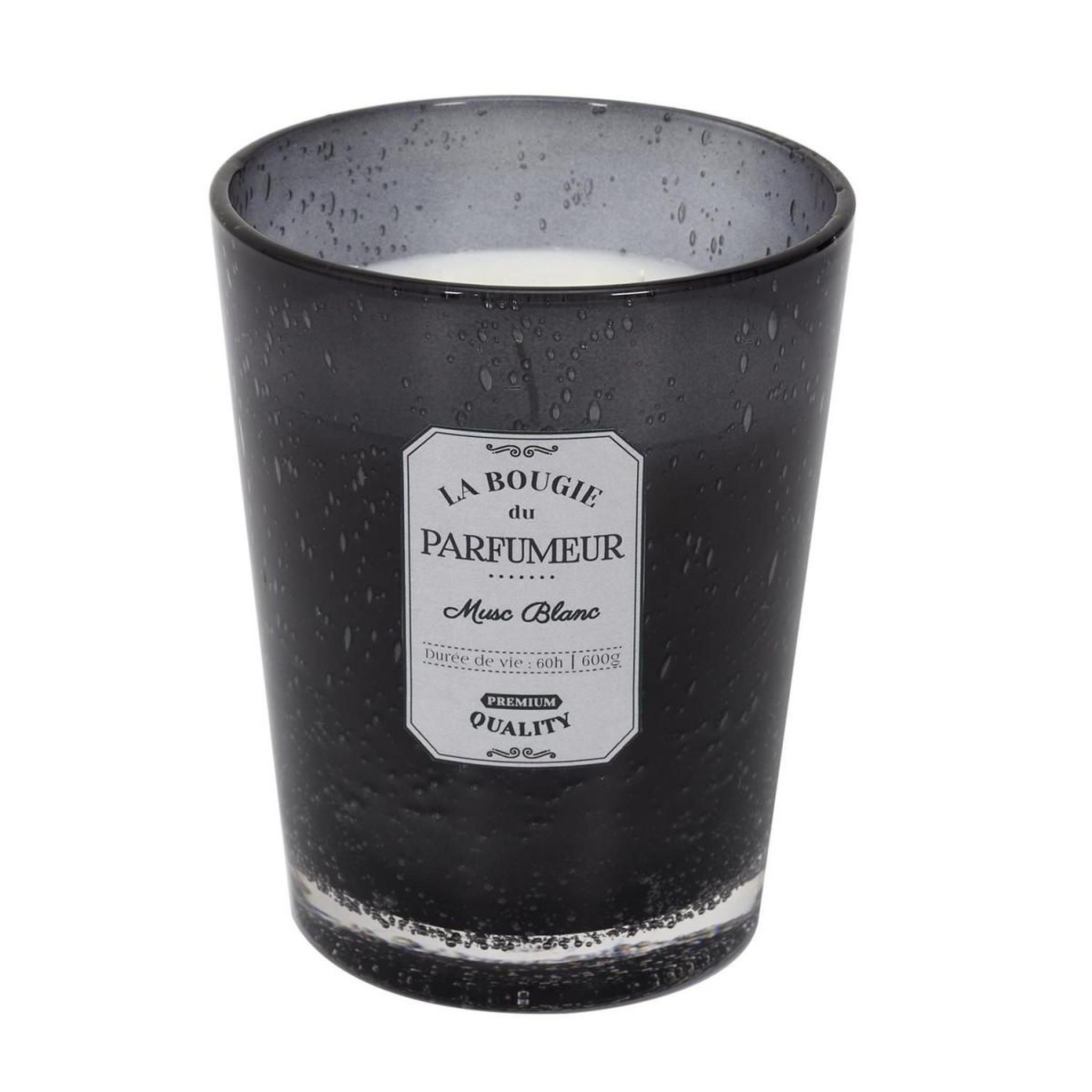 The Home Deco Factory Bougie parfumée en verre  bulle  16cm musc blanc