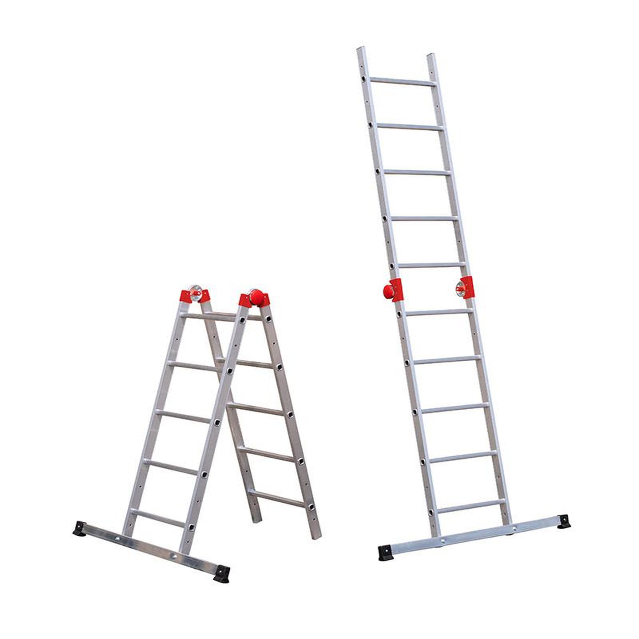 Voir la diapositive 5 : HAILO Echafaudage pliable 4 en 1 multifonction 1,8m/3,8m en aluminium hailo combi first