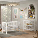 Paris Prix Pack - Lit Bébé & Table à Langer  Dino  60x120cm Blanc