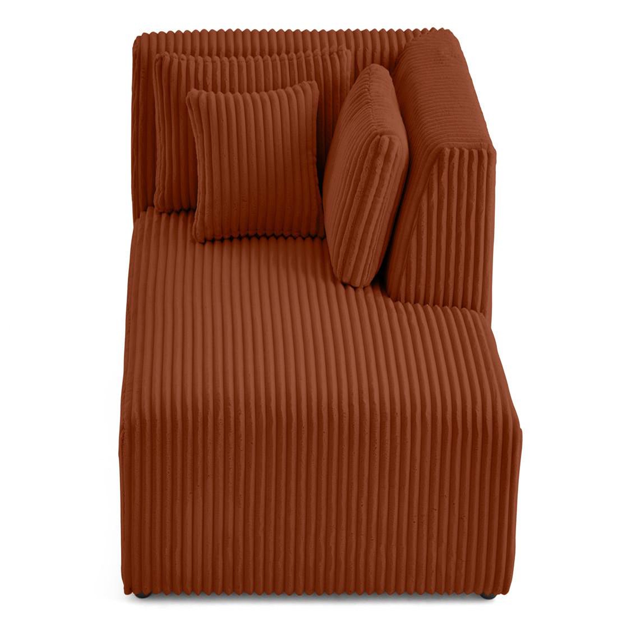 Voir la diapositive 6 : LISA DESIGN Victoire - module d'assise méridienne droit en velours côtelé grosses côtes