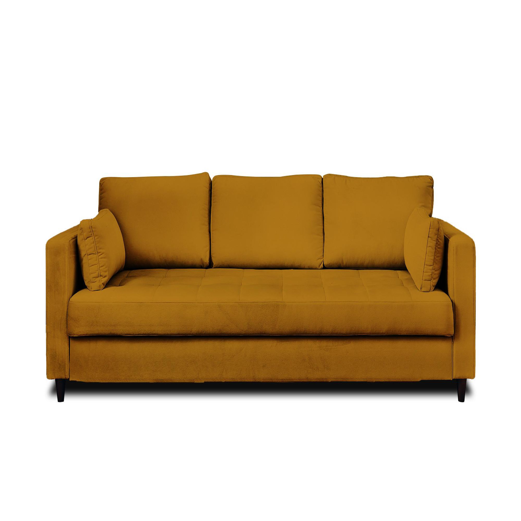Voir la diapositive 6 : BEST MOBILIER Anna - canapé droit 3 places convertible avec poche en velours