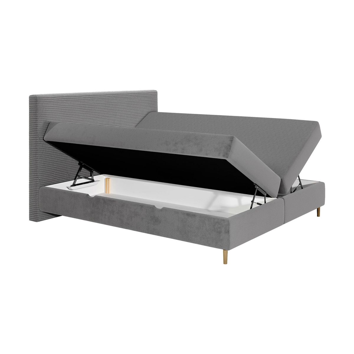 BEST MOBILIER Rafaela - lit boxspring - 140x200 - coffres et surmatelas inclus - en velours