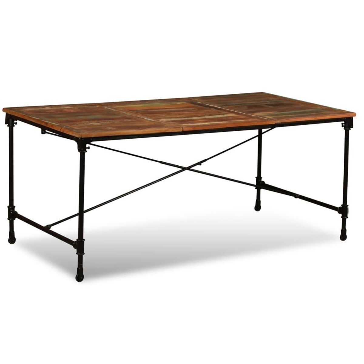 VIDAXL Table a manger Bois de recuperation massif 180 cm