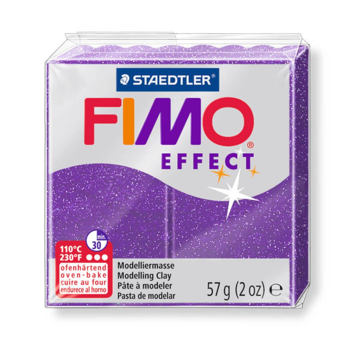 Fimo Pâte Fimo Effect lilas pailleté 56g