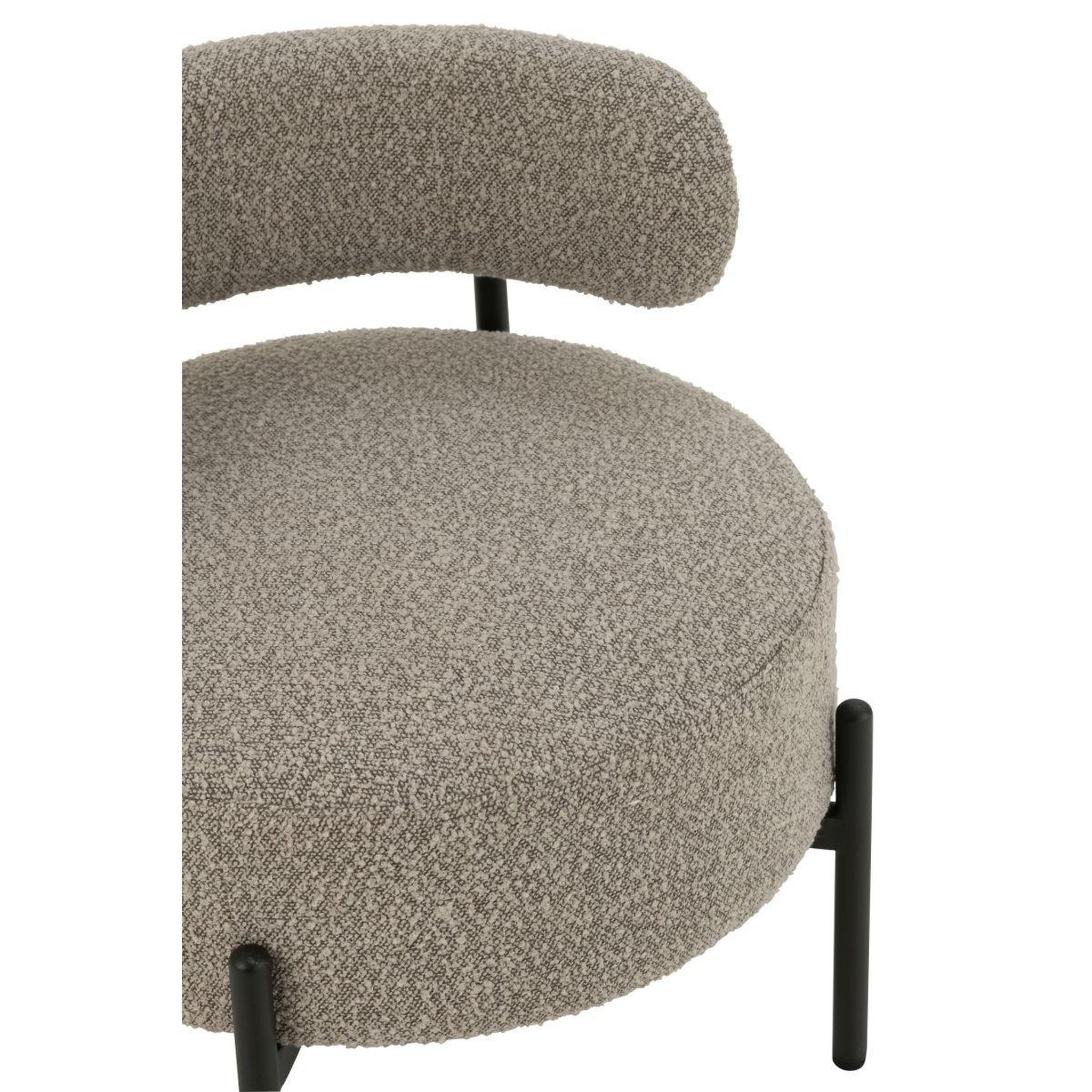 Voir la diapositive 6 : J-LINE Fauteuil lounge en tissu bouclé  aldo  67cm gris