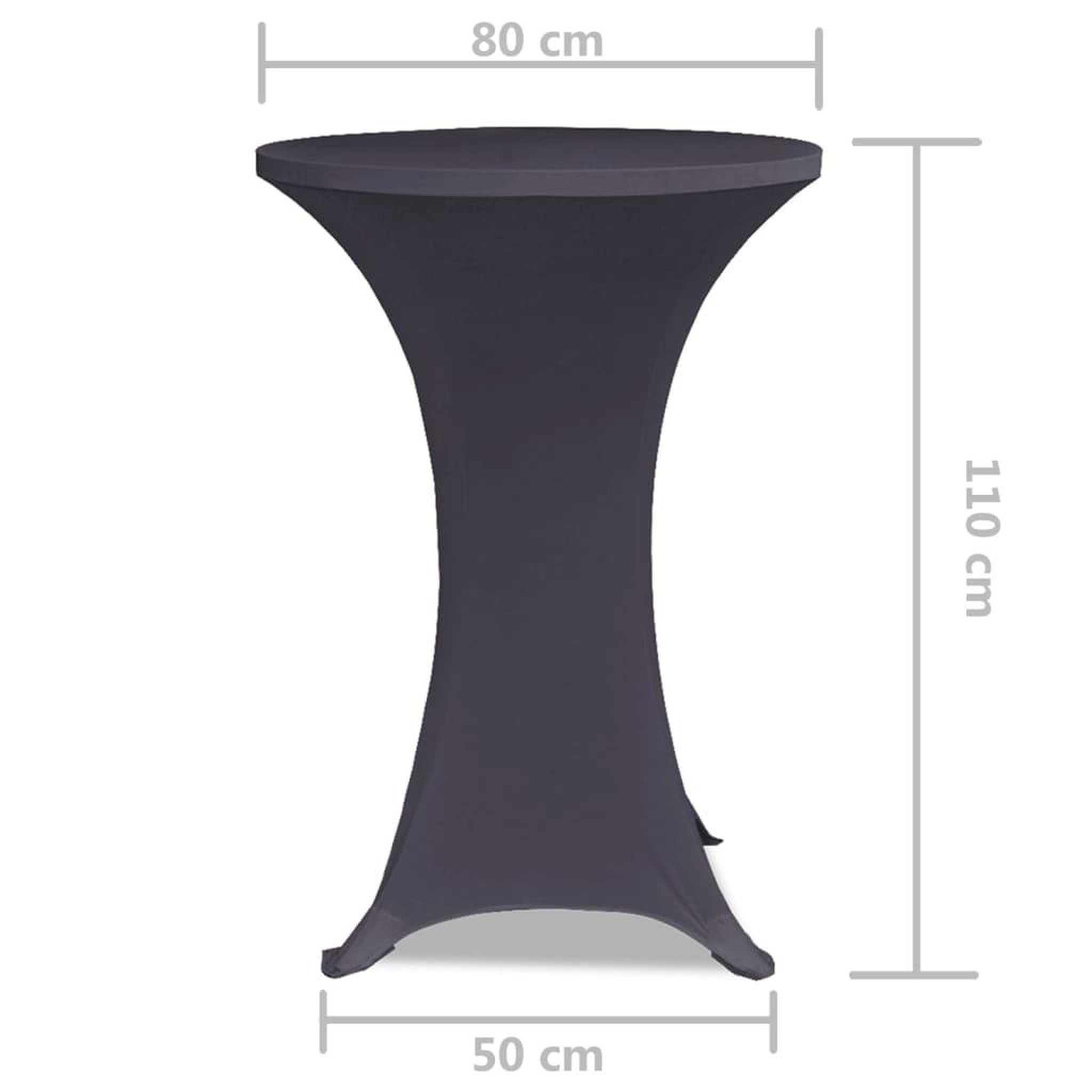 Voir la diapositive 6 : VIDAXL Housse de table extensible 80 cm 2 pcs Anthracite