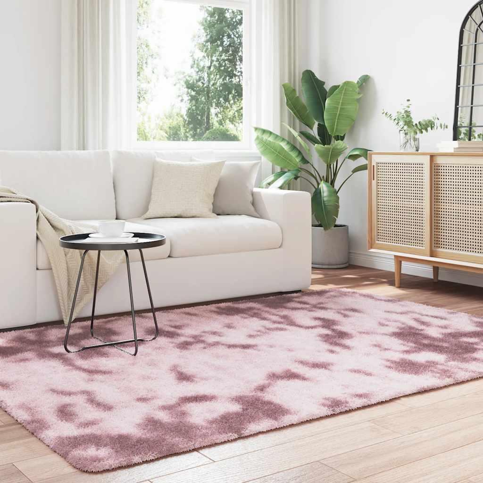 Voir la diapositive 3 : VIDAXL Tapis Shaggy a poils longs NAVARRA rose poudre 160x230 cm