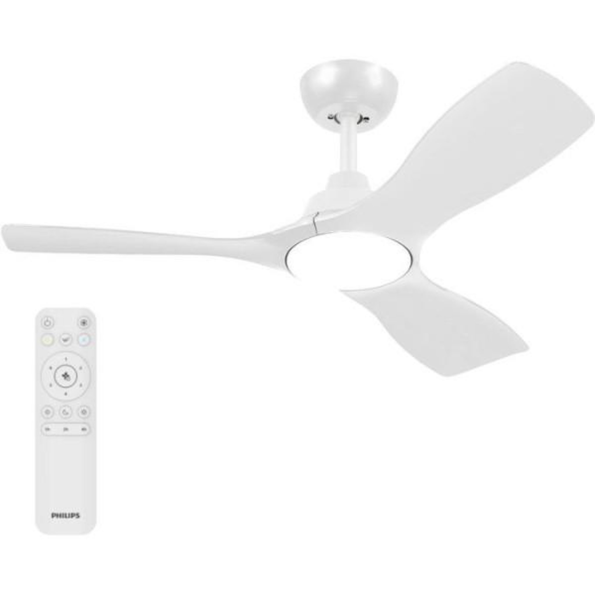 Philips Ventilateur de plafond - plafonnier  - philips - pales fixes - lumiere blanche réglable - blanc - télécommande incluse