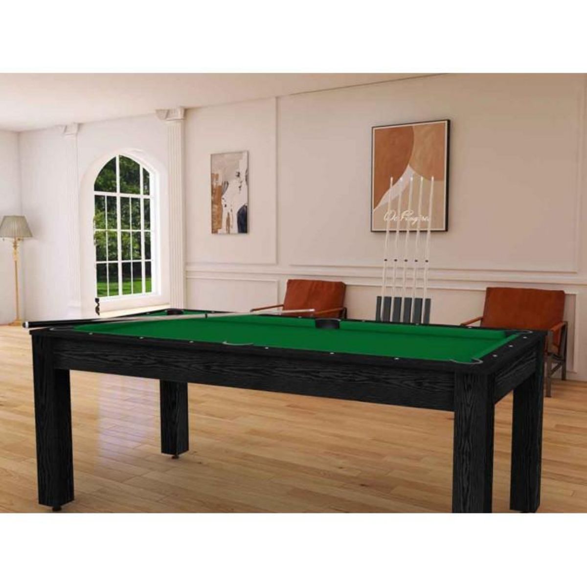 Paris Prix Table de Billard Convertible  Oregon  213cm Noir & Vert