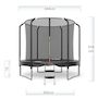Voir la diapositive 3 : JUMP4FUN Trampoline Semi-Pro 8FT / 244cm Noir avec Filet de sécurité, Tapis de saut, Coussin de protection, Echelle