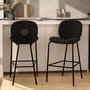 Voir la diapositive 2 : Rendez vous déco Lot de 2 chaises pour îlot central en tissu bouclé noir 63,5 cm-Iris