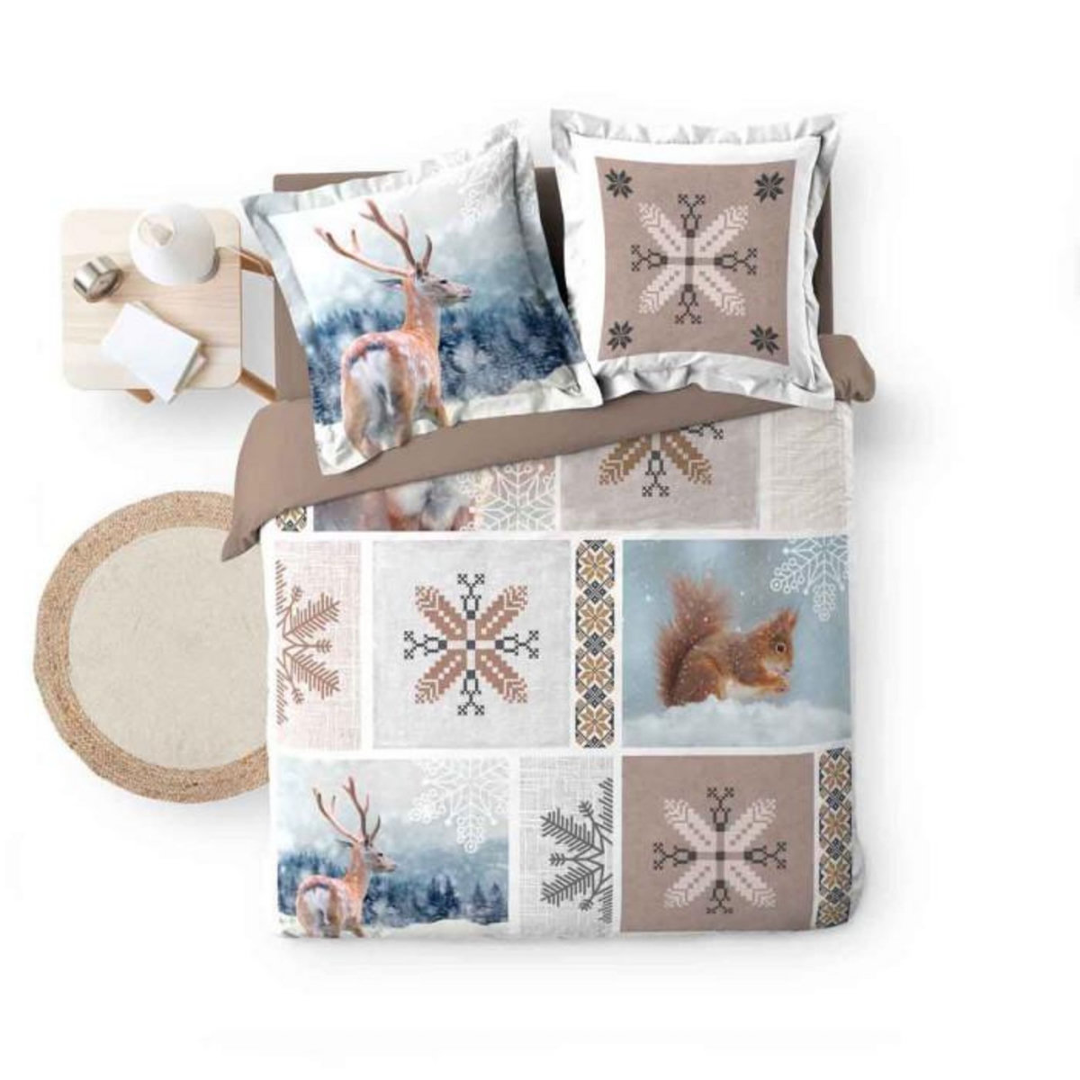 Paris Prix Parure de Lit 3 Pièces  Aspen  240x220cm Naturel