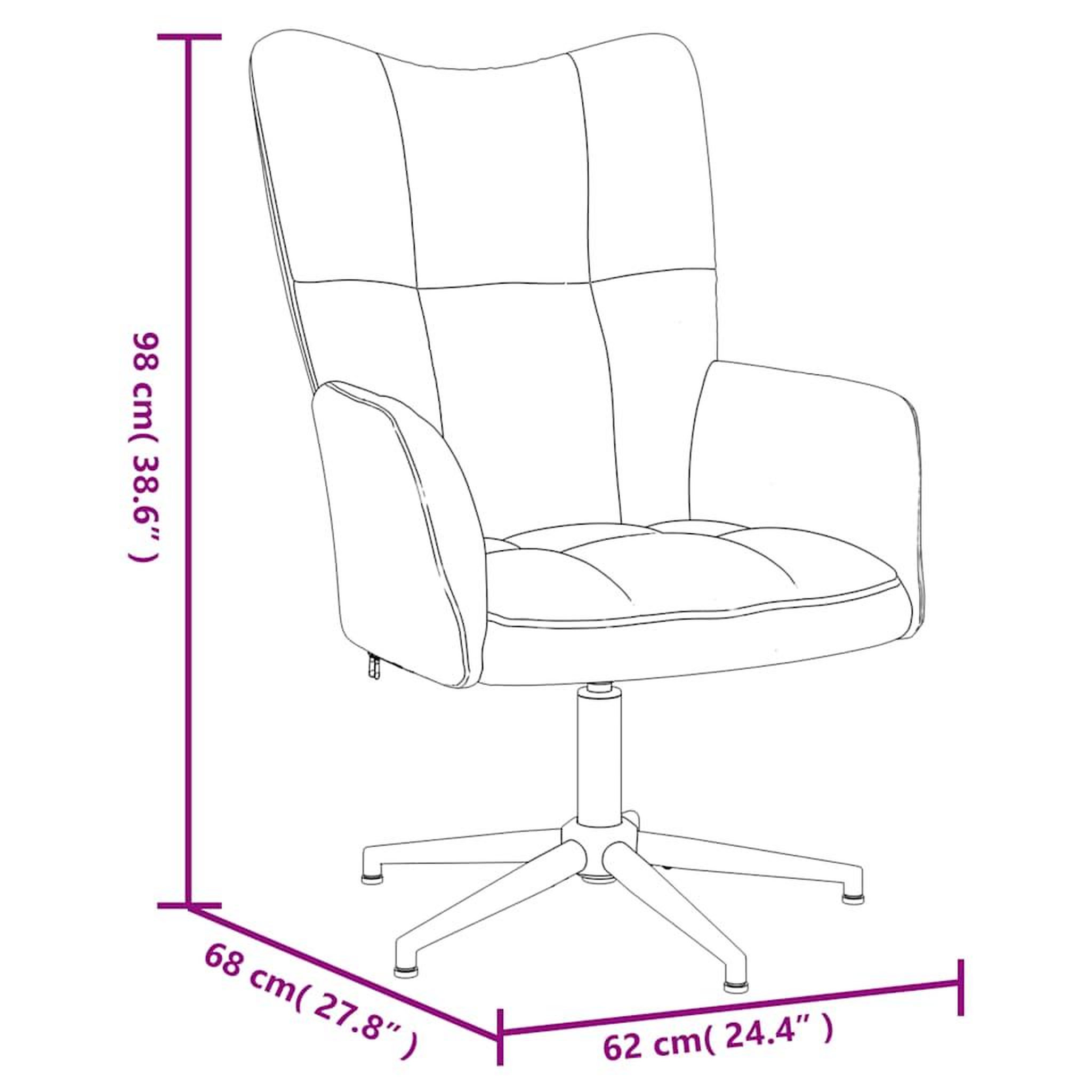 Voir la diapositive 6 : VIDAXL Chaise de relaxation avec tabouret Noir Velours