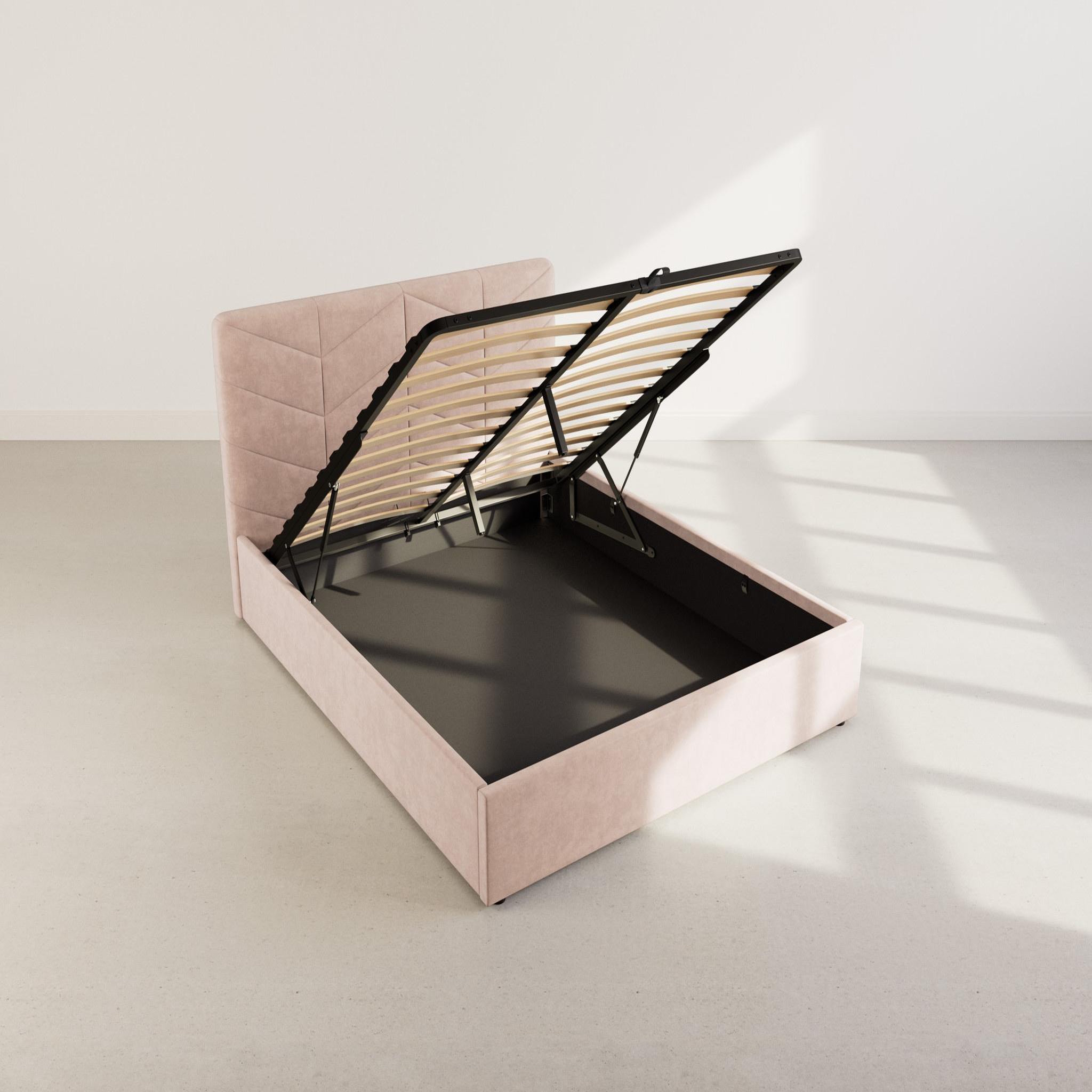 Voir la diapositive 4 : BEST MOBILIER Peonis - lit coffre - 160x200 cm - en velours - sommier inclus