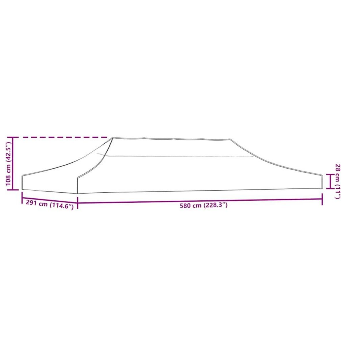 VIDAXL Toit de tente de reception 6x3 m Taupe 270 g/m^2