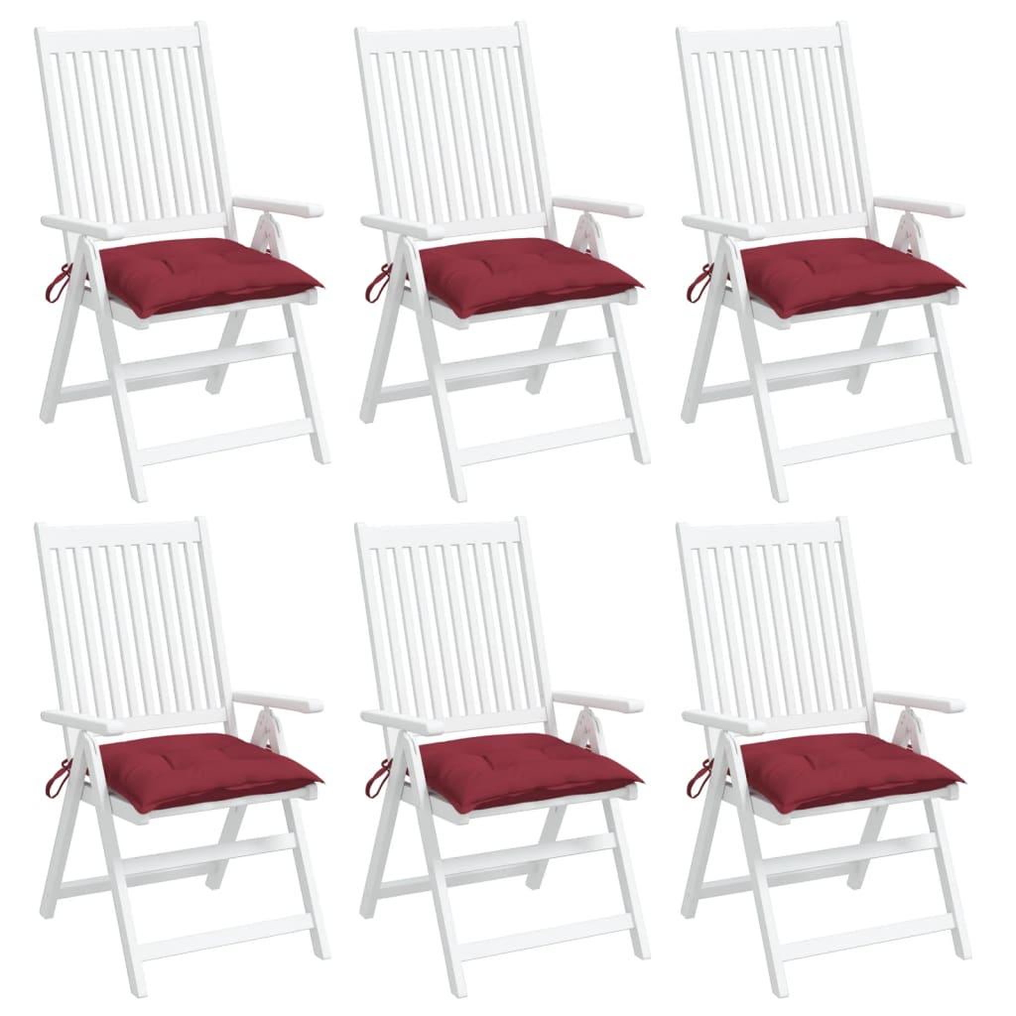 Voir la diapositive 4 : VIDAXL Coussins de palette lot de 6 rouge bordeaux 50x50x7 cm
