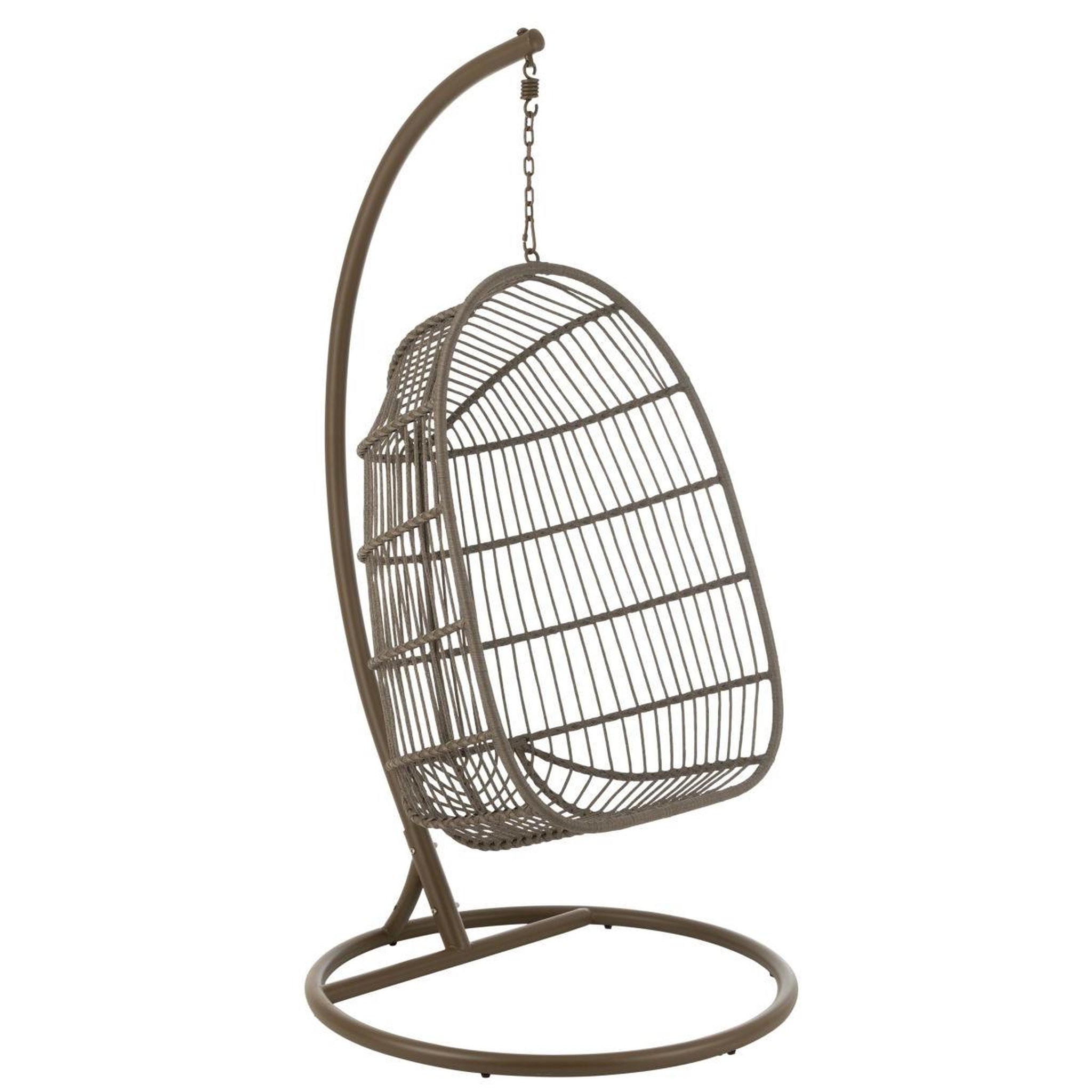 Voir la diapositive 5 : J-LINE Fauteuil suspendu design corde  egga  203cm marron