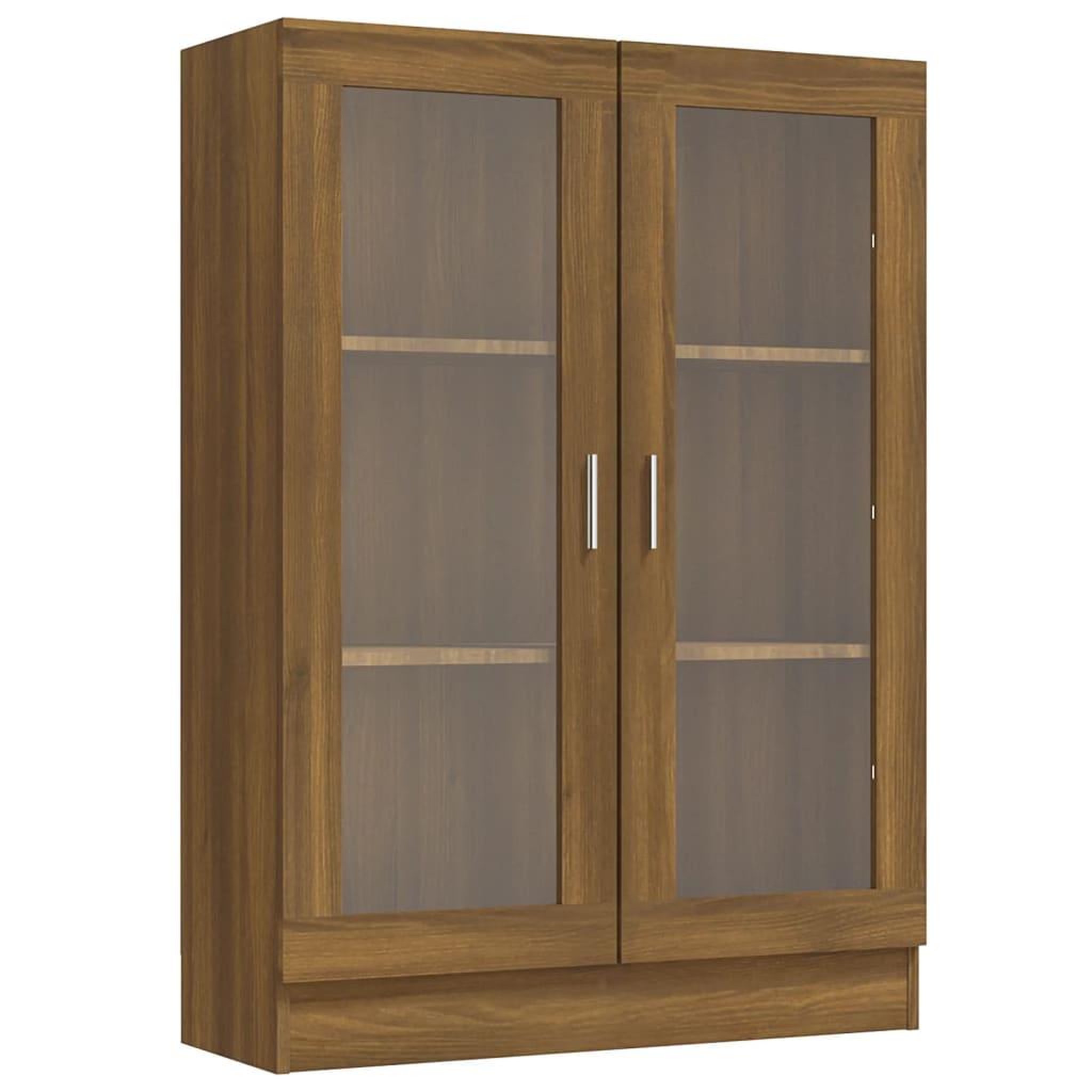 Voir la diapositive 2 : VIDAXL Armoire a vitrine Chene brun 82,5x30,5x115cm Bois d'ingenierie