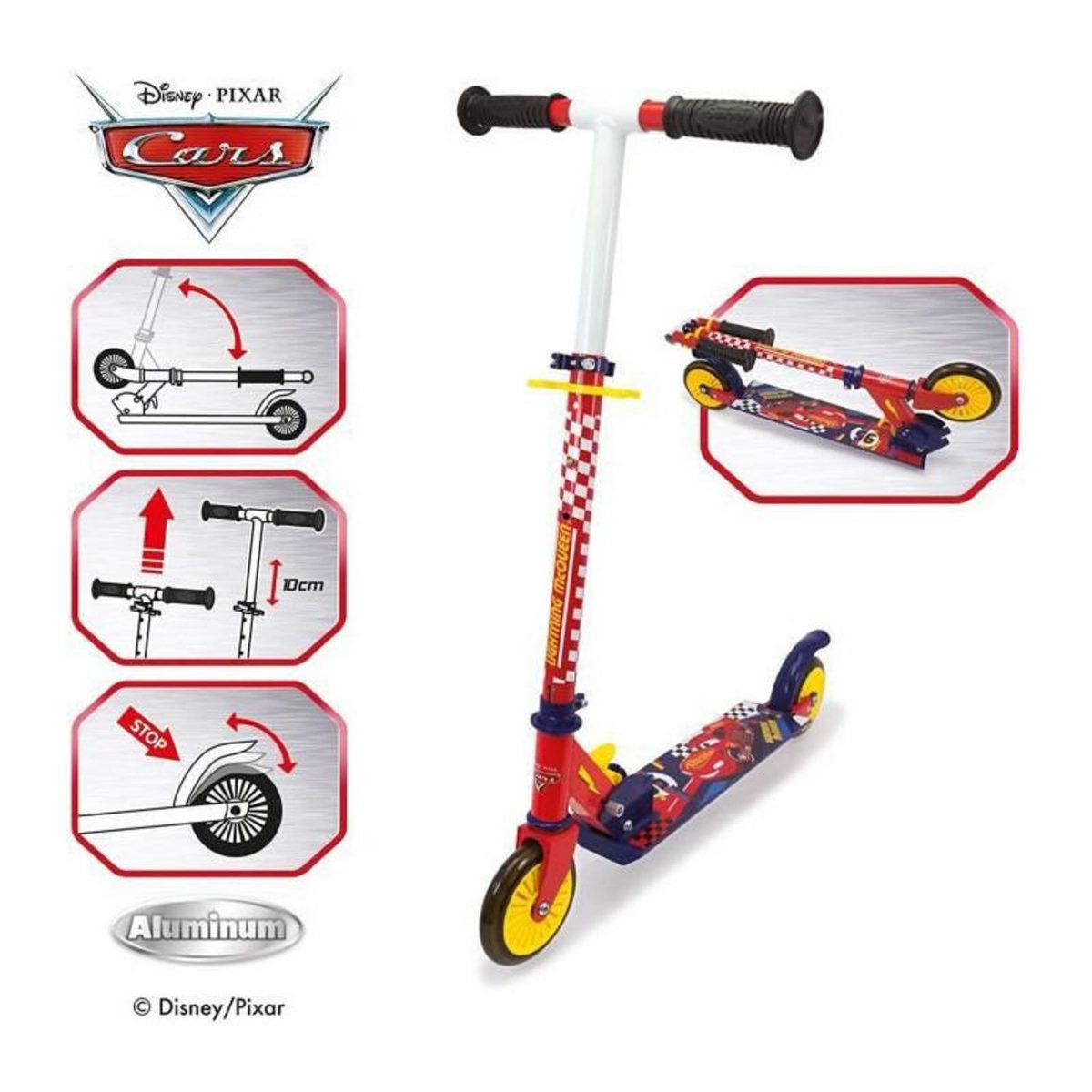 SMOBY cars patinette 2r pliable