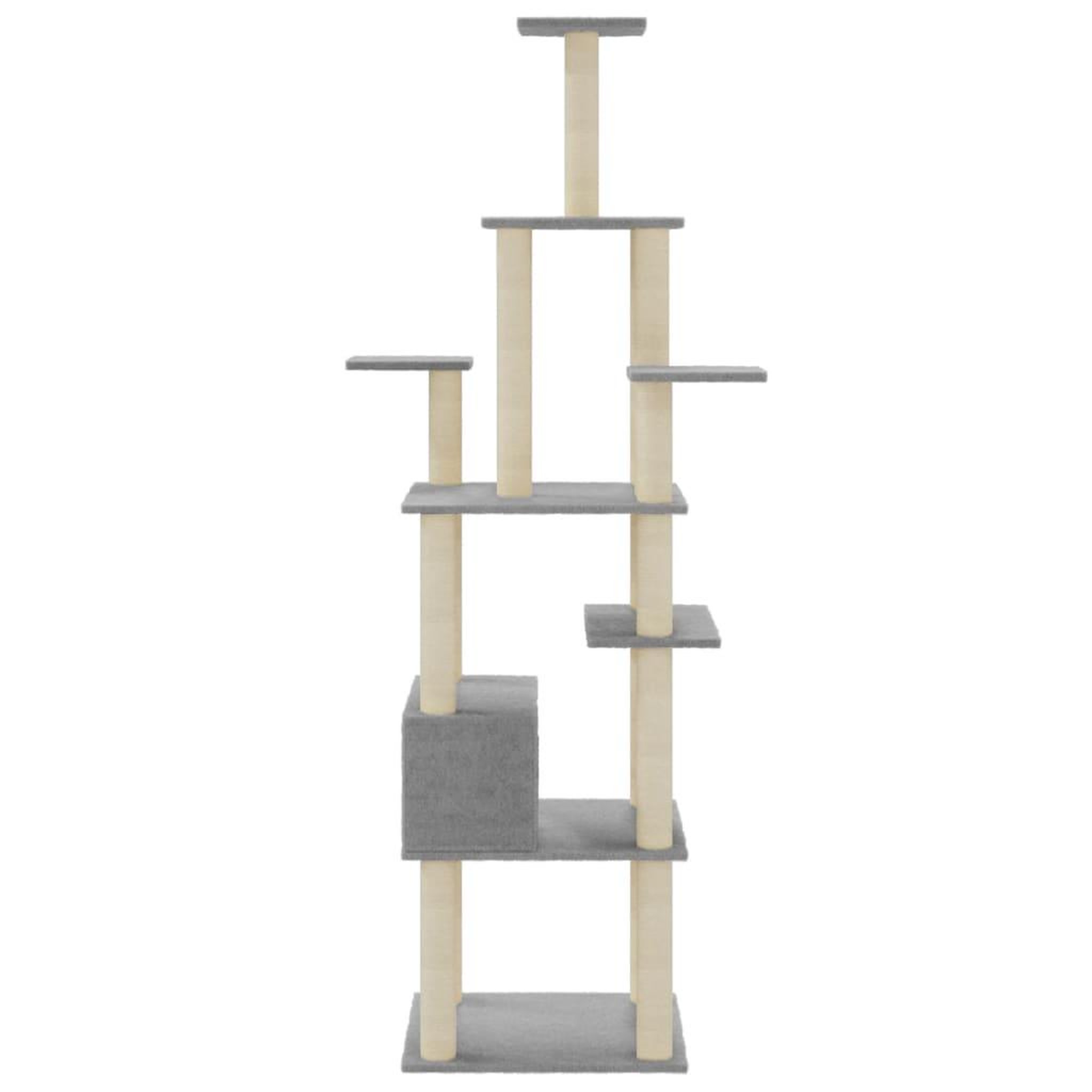 Voir la diapositive 5 : VIDAXL Arbre a chat avec griffoirs en sisal Gris clair 183 cm