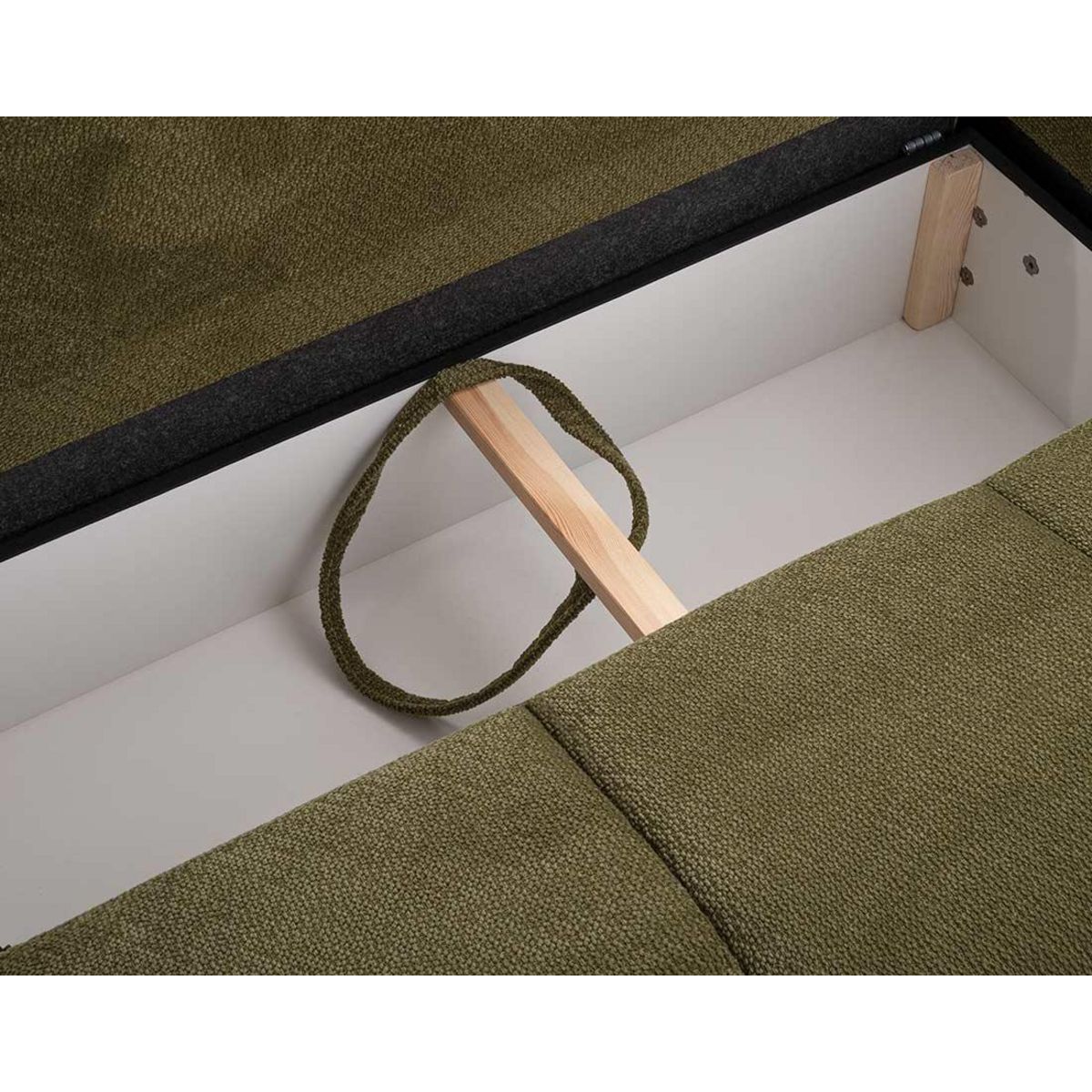 BEST MOBILIER Leonie - canapé d'angle gauche 4 places convertible avec coffre en velours texturé