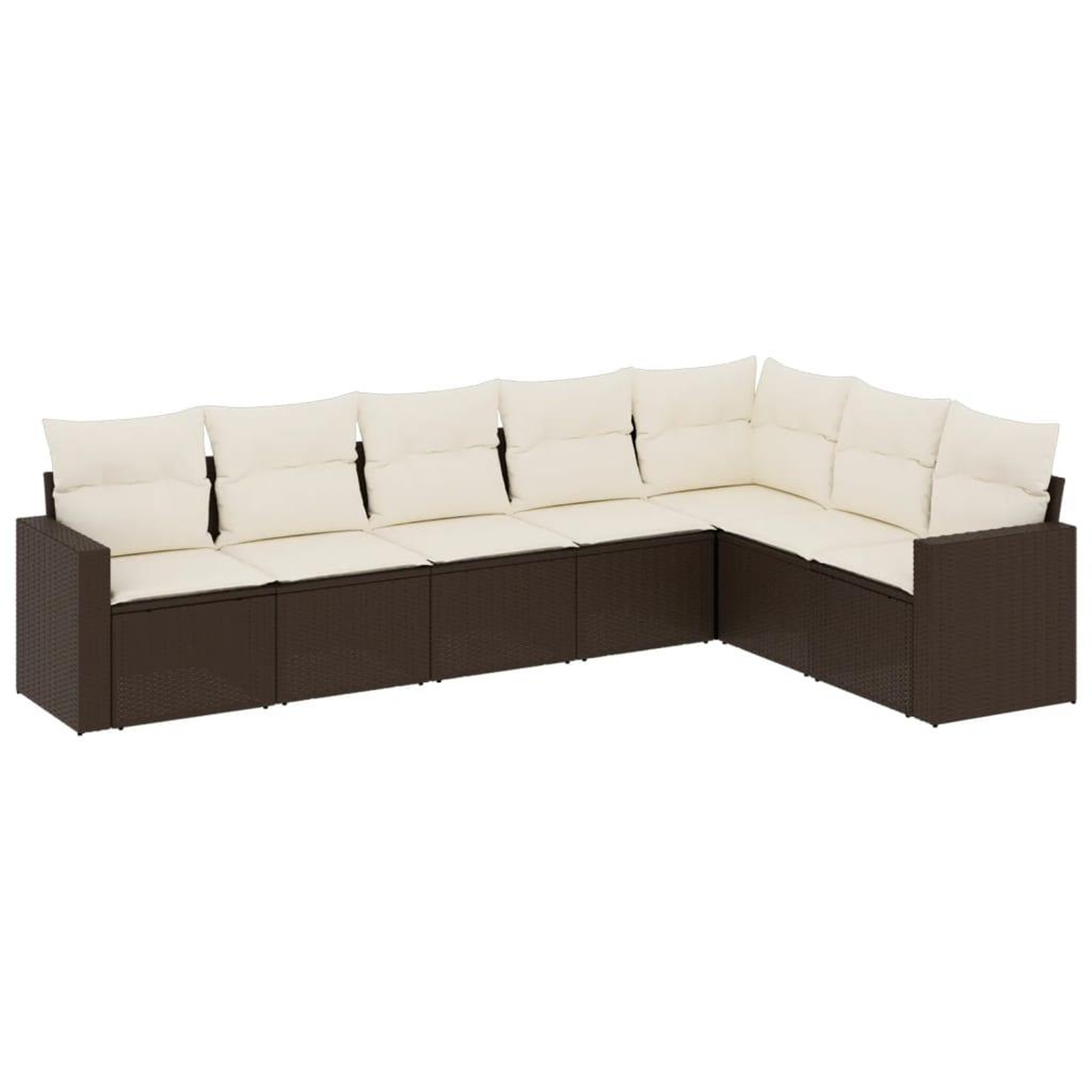 Voir la diapositive 2 : VIDAXL Salon de jardin avec coussins 7 pcs marron resine tressee