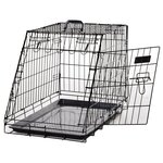 PAWHUT Cage de transport pour chien taille L dim. 76L x 48l x 55H cm métal noir