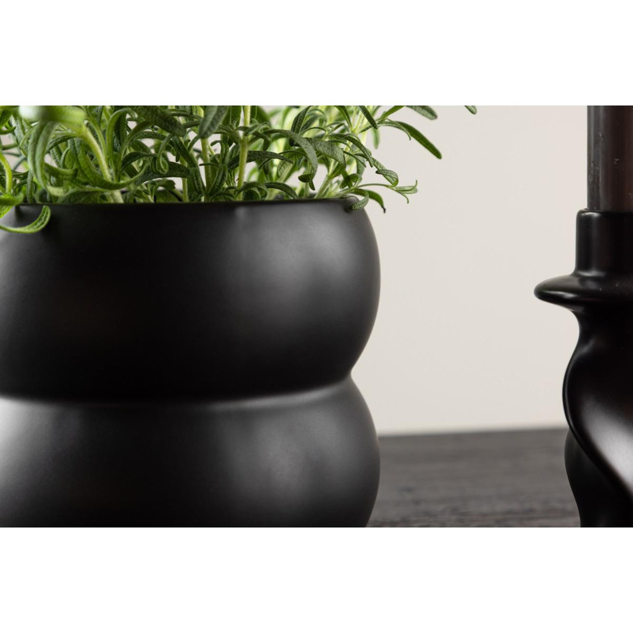 Voir la diapositive 3 : Paris Prix Pot déco en céramique  dapne  16cm noir